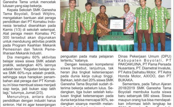 SMK Ganesha Tama Boyolali cetak lulusan siap kerja