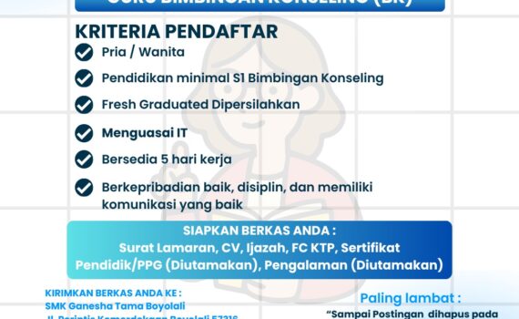 LOWONGAN PEKERJAAN GURU BIMBINGAN KONSELING (BK) LOWONGAN PEKERJAAN GURU BIMBINGAN KONSELING (BK)